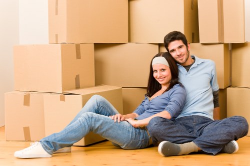Mover carrying secure boxes during a controlled relocation