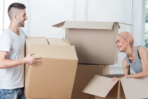 Relocation service preparing items for a Marylebone move