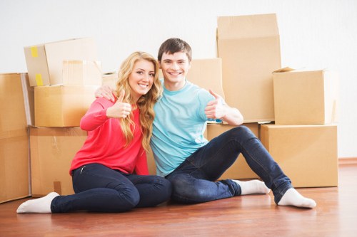 Removal van loading process near central Marylebone properties